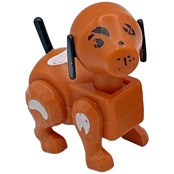 2 VTG Fisher Price Little People Farm BROWN & WHITE DOGS 1 Metal Rivet Dark Legs - Picture 5 of 8